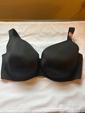 Cacique Lightly Lined Balconette bra, black, size 44DD - NEW